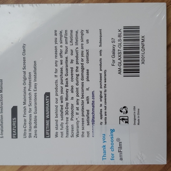 NEW Screen Protecor amFilm & SuperShieldz Galaxy S7 (black) Tempered Glass - Picture 5 of 11